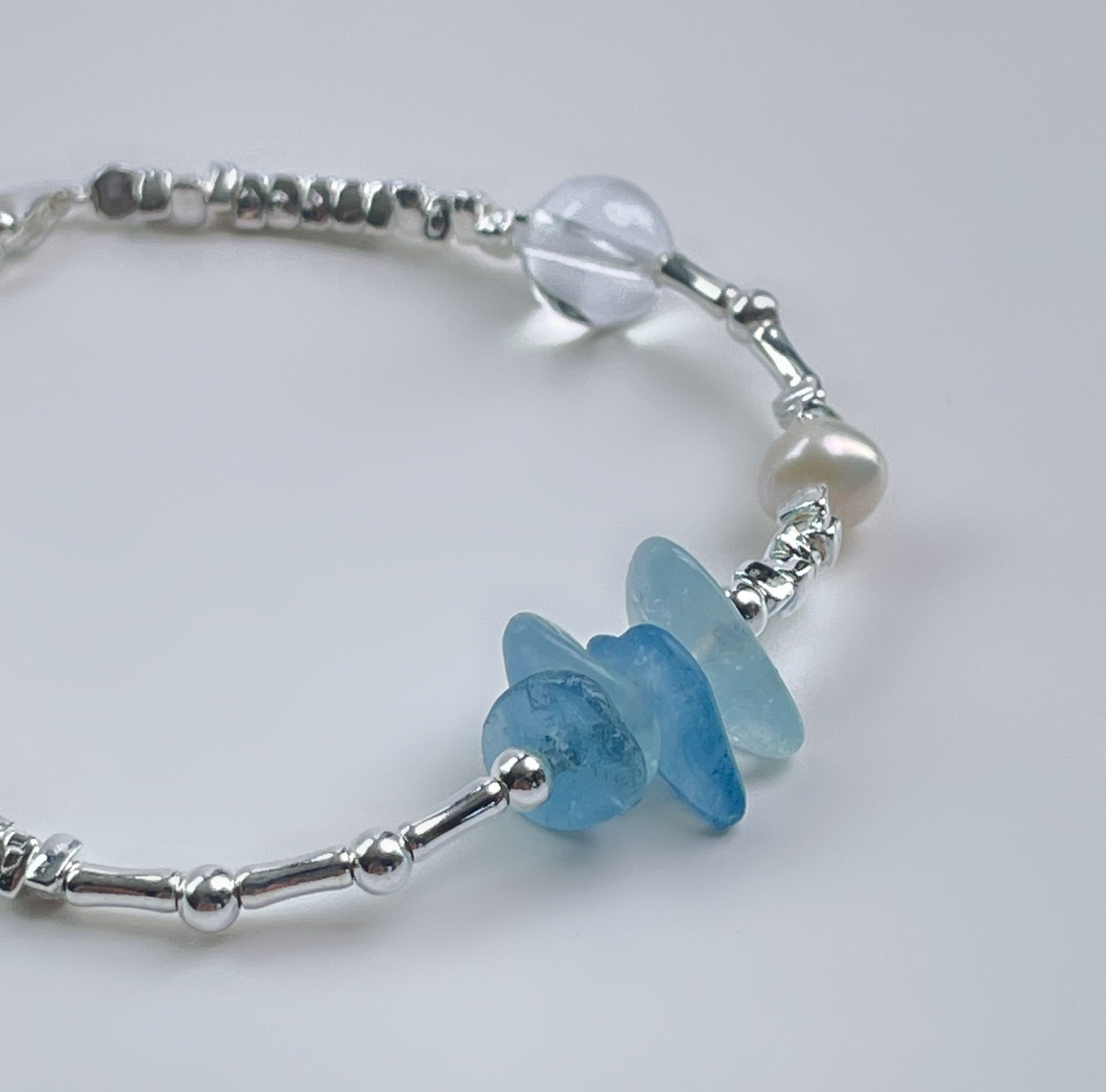 Morning Over The Sea - Bracelet and Earrings Set