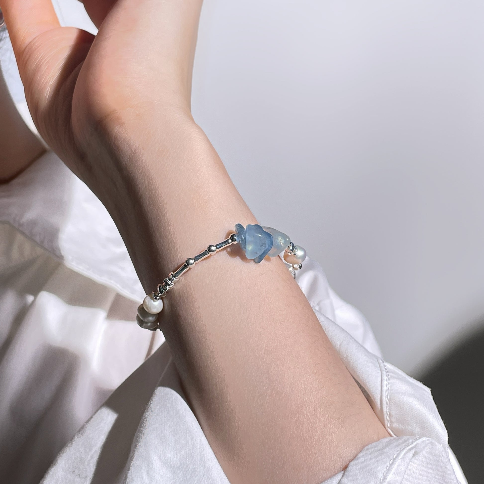 Morning Over The Sea - Bracelet and Earrings Set